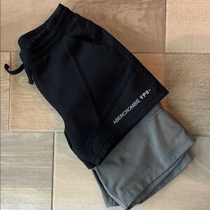 Set of 2 Abercrombie Kids Athletic Shorts in Black and Gray